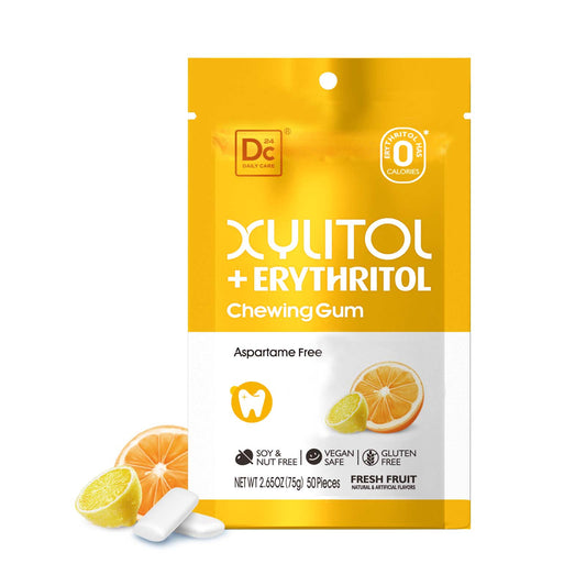 DC24 Daily Care Xylitol and Erythritol Gum Fruit Flavor, pack of 1