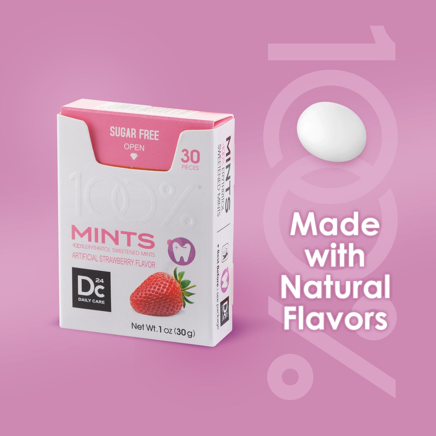 DC24 Daily Care Erythritol Mints-Strawberry (Pack of 4)