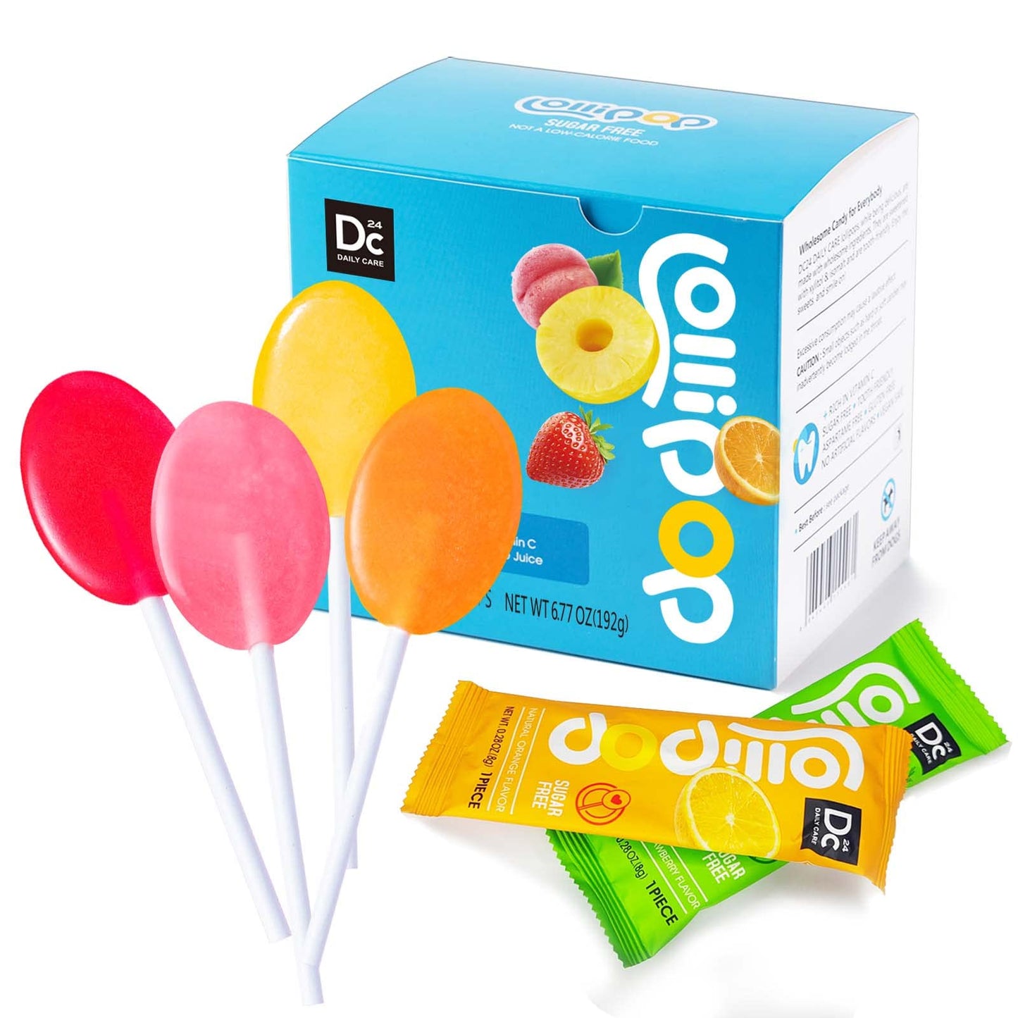 DC24 Daily Care Lollipop Mix Box -- Individually Wrapped 24 Count