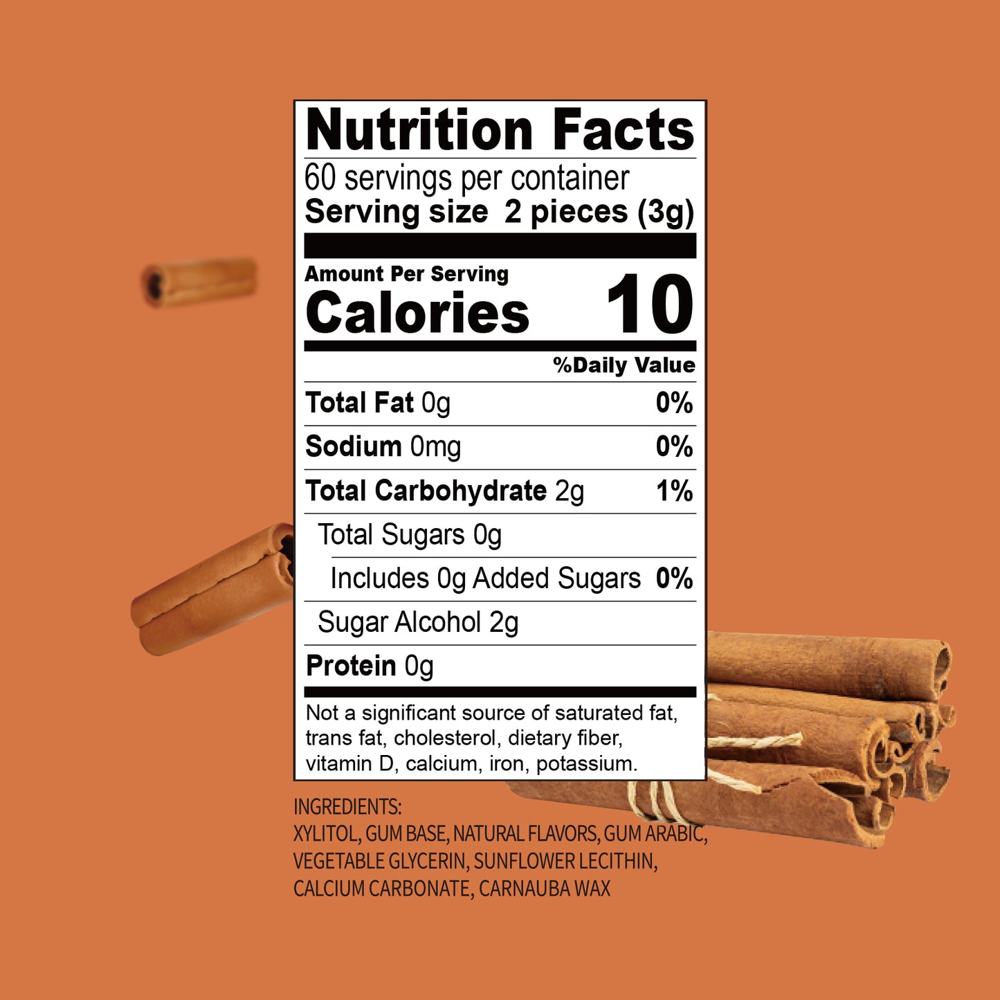 100% Xylitol Sweetened Gum Cinnamon (pack of 2)